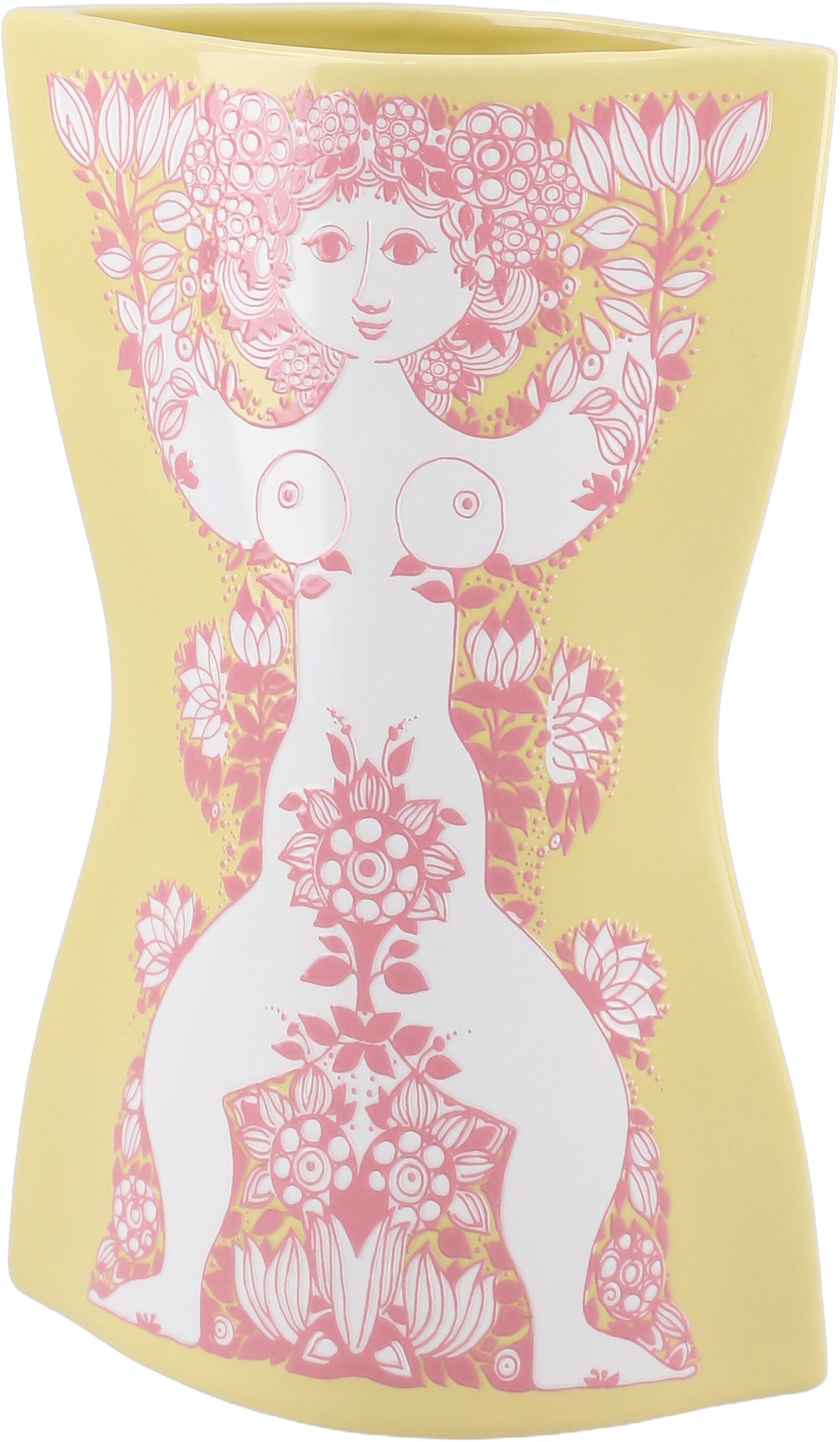 Nina Vase H22 cm gul/pink