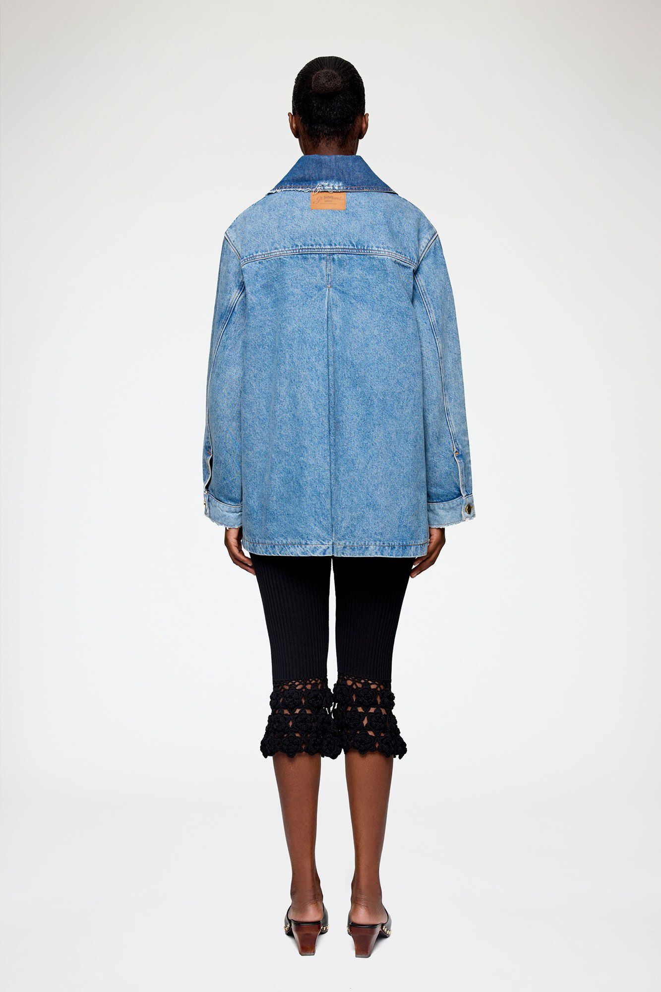 Patchwork Denim Midi Jacket