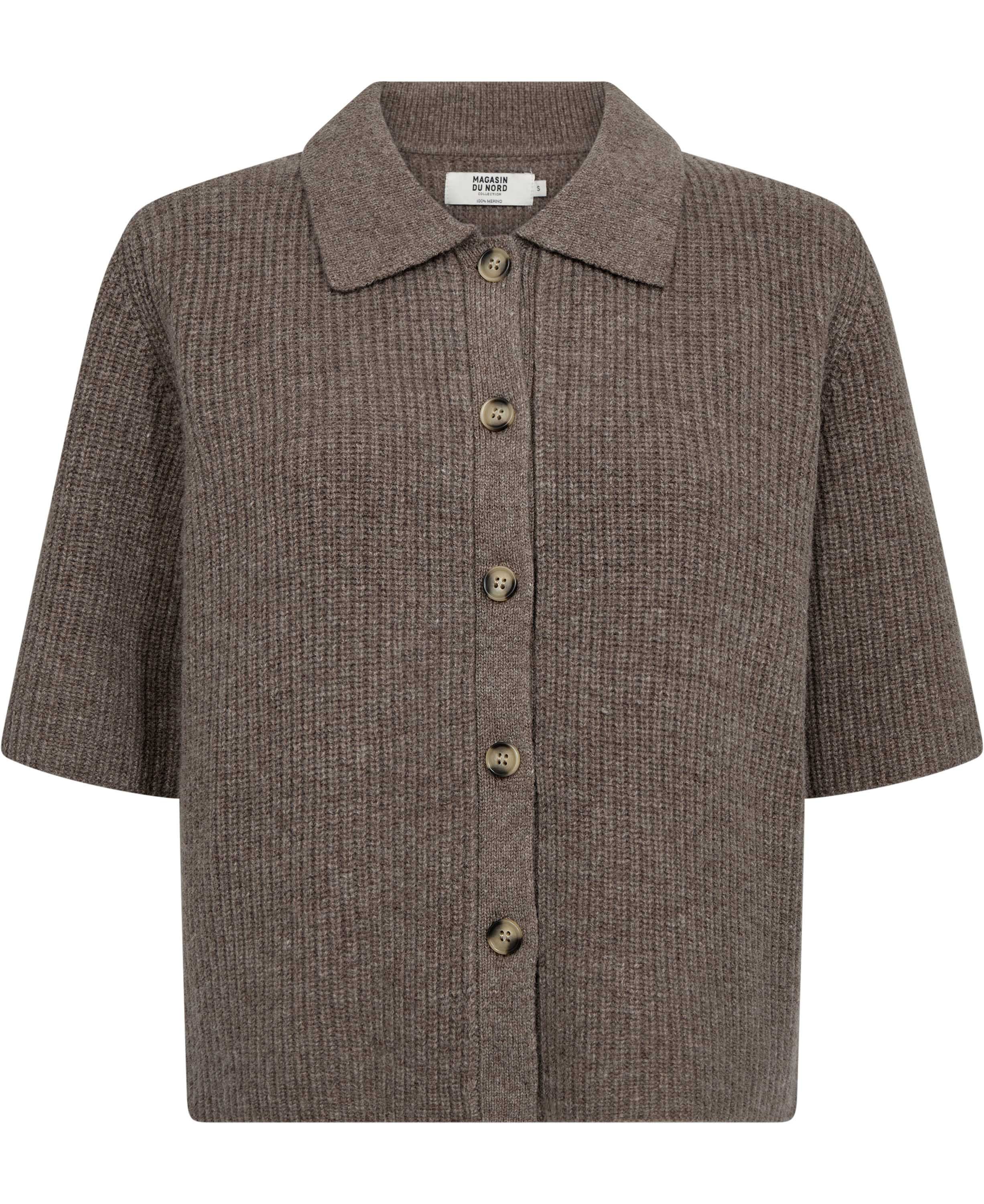 Gloria 2 Kort&aelig;rmede polo cardigan - 100% Merinould RWS