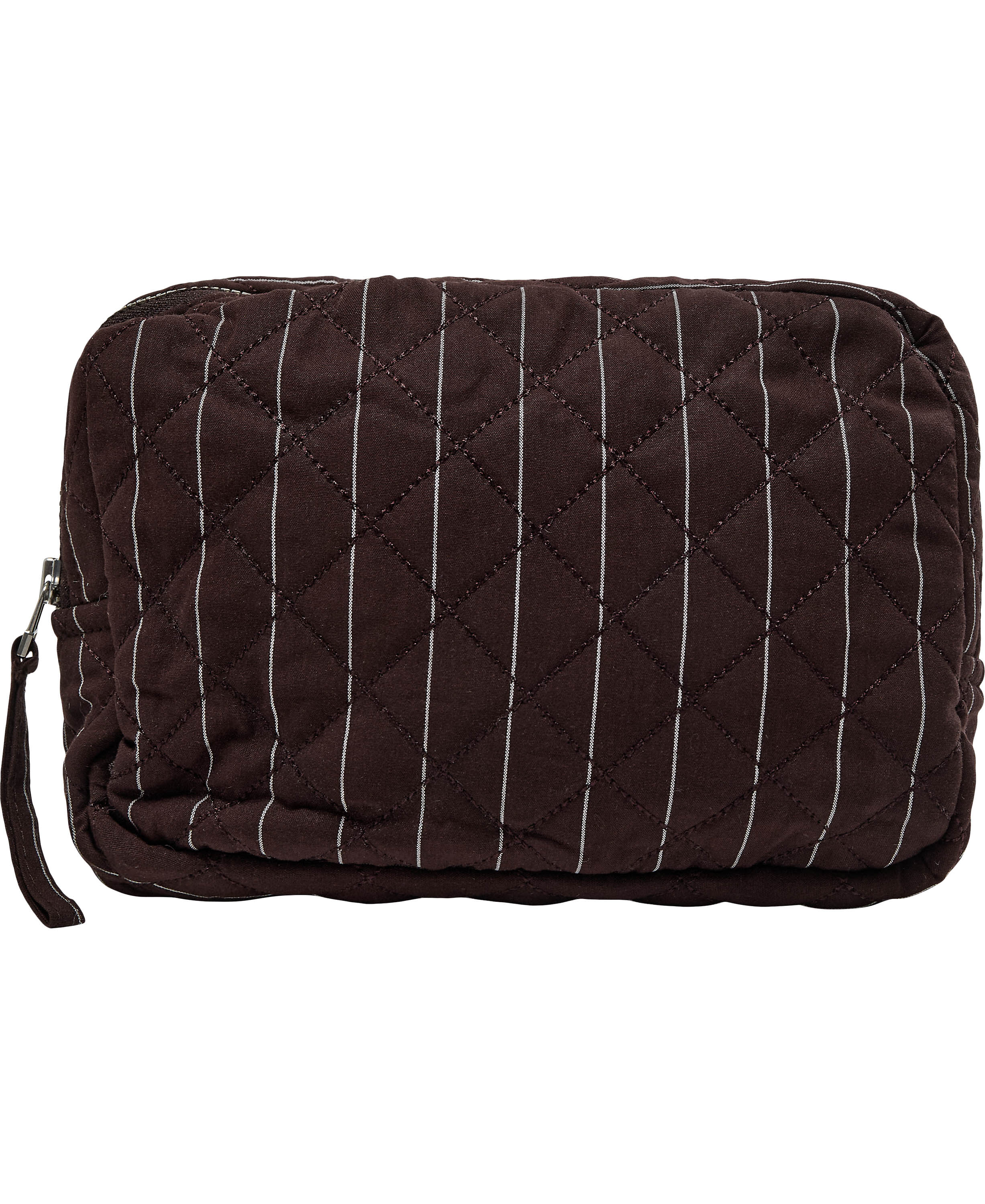 Make Up Bag, Quilted - Cotton Poplin YD Mini Black Coffee St
