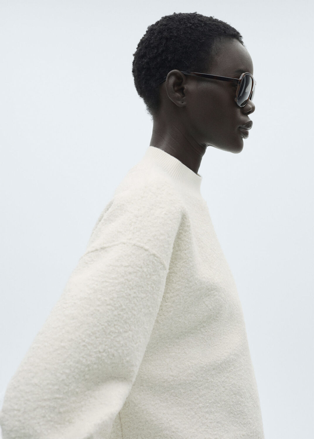 Perkins collar boucl&eacute; sweatshirt