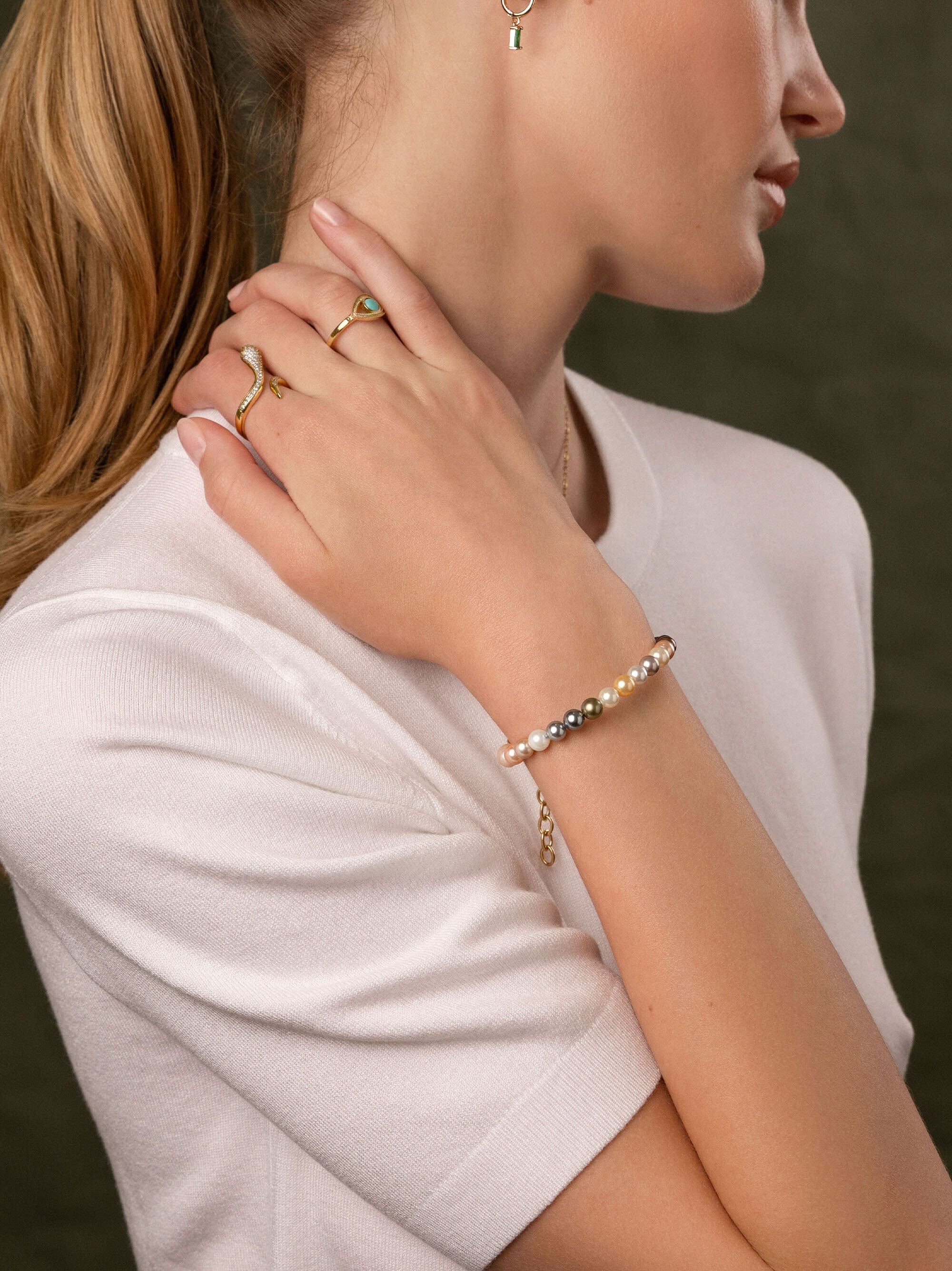 Women's Rainbow Pearl Bracelet