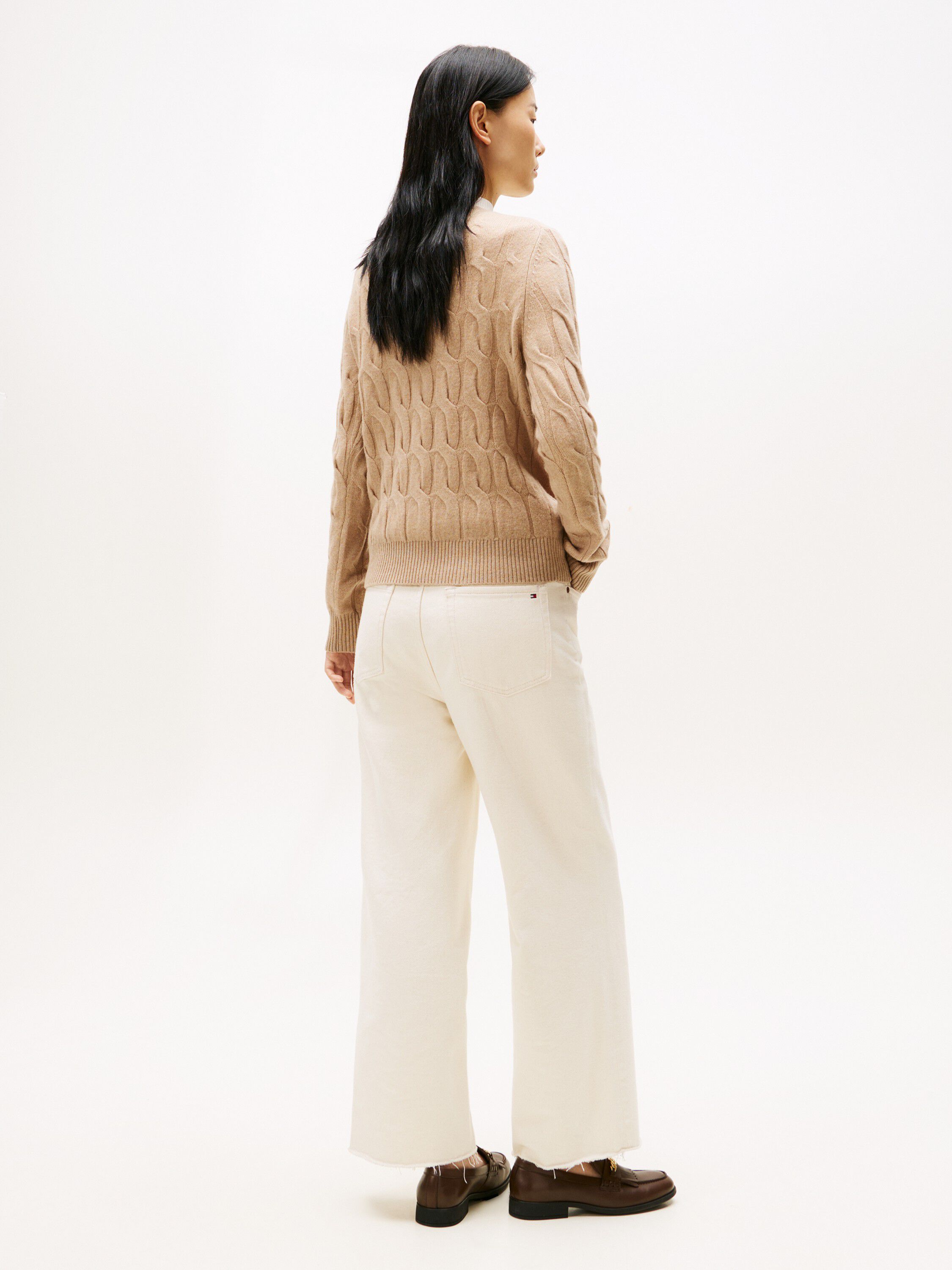 SOFT WOOL CABLE C-NK LS CARDIGAN