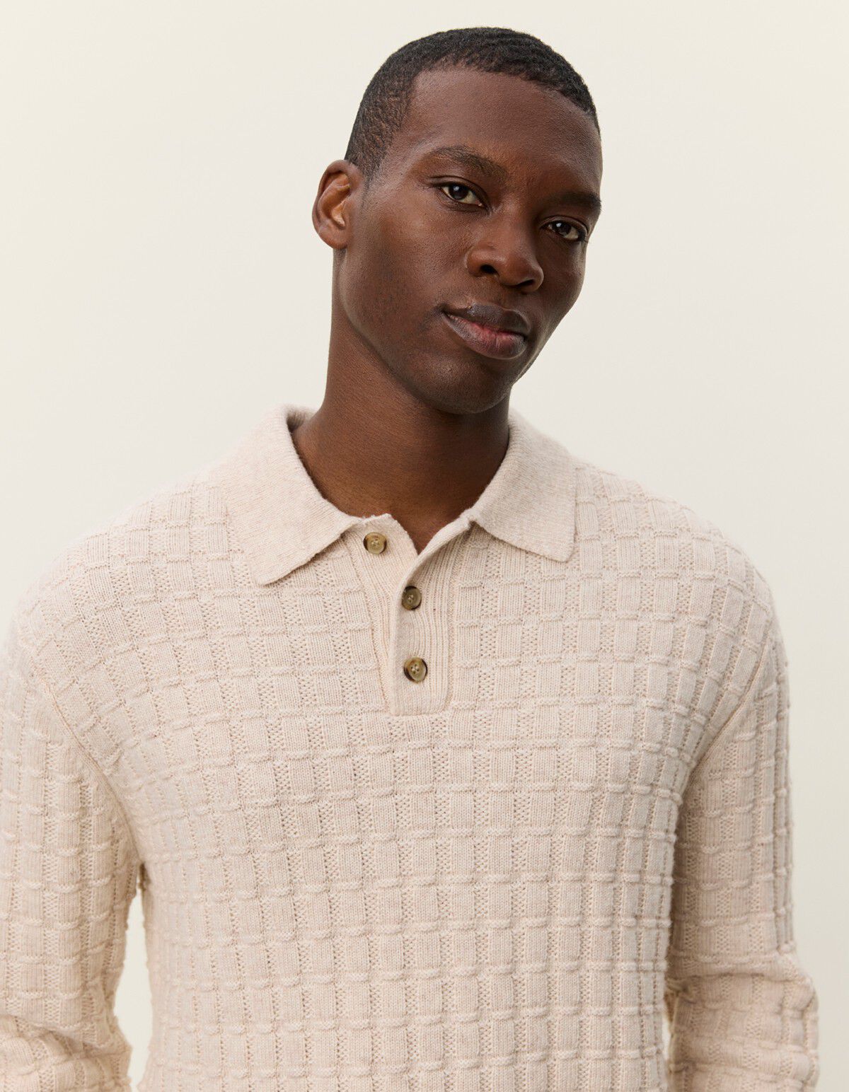 Gustav Squared Structure Polo Knit