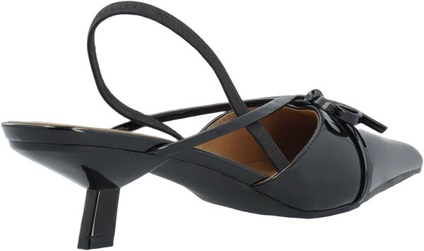 BIAKRISTIN Kitten Heel Bow Slingback Faux Leather