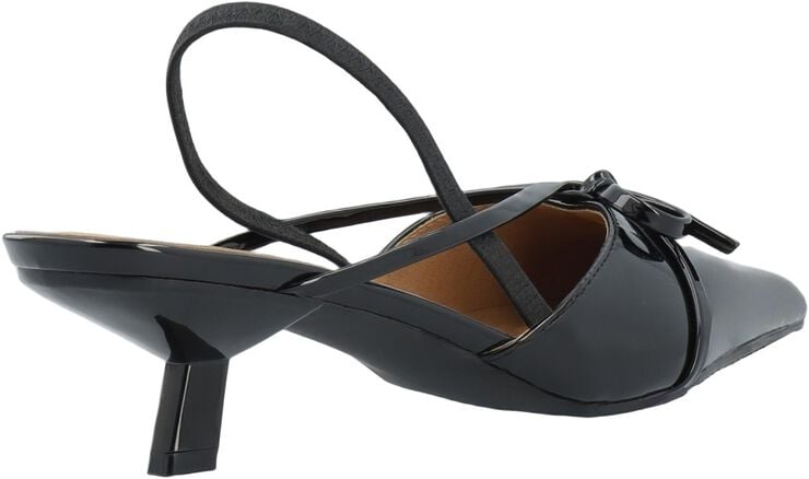 BIAKRISTIN Kitten Heel Bow Slingback Faux Leather