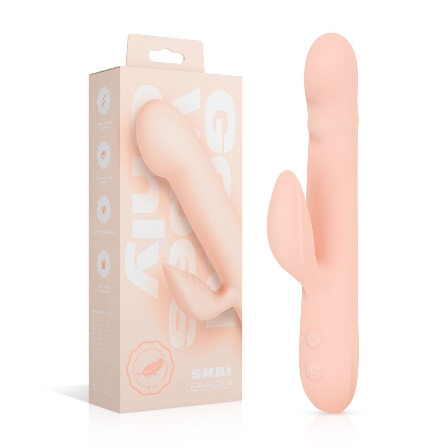 Good Vibes Only Soft Silicone Thrusting Rabbit Vibrator