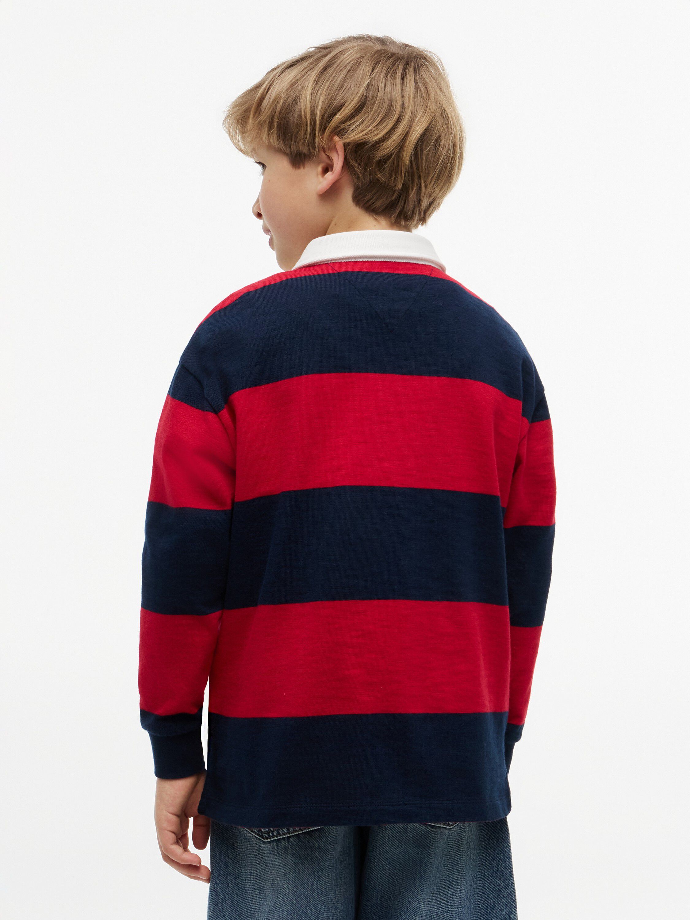 SLUB RUGBY STRIPE POLO LS