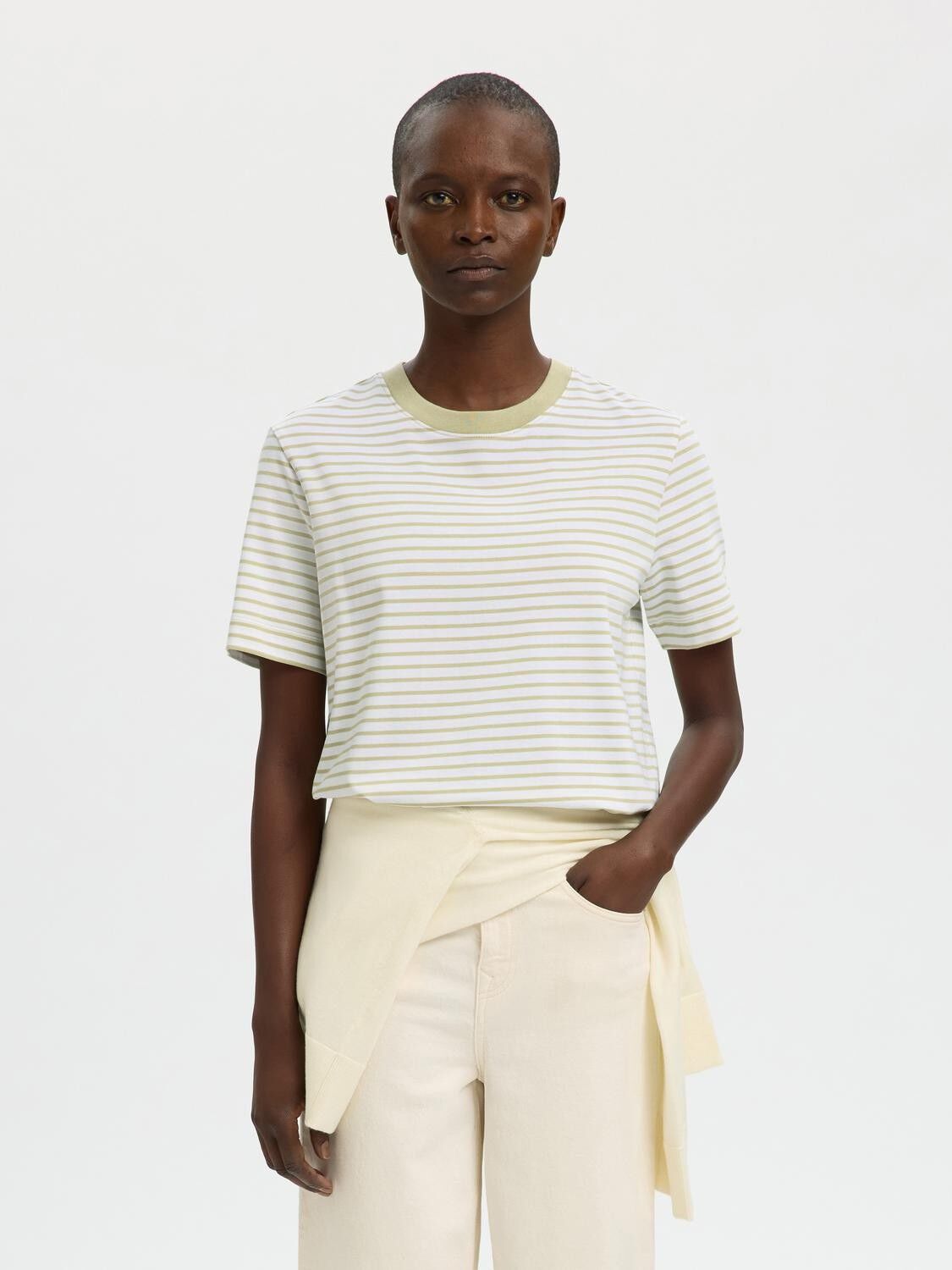 SLFESSENTIAL SS STRIPED BOXY TEE NO
