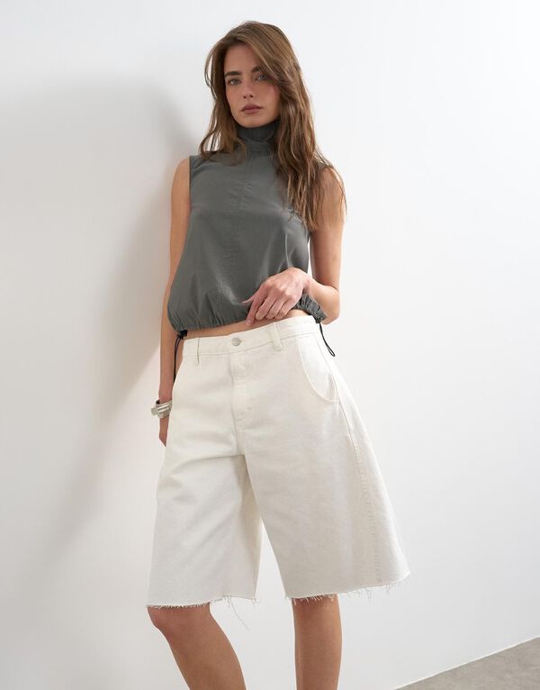 Tsjoa Denim Barrel Jort Wh