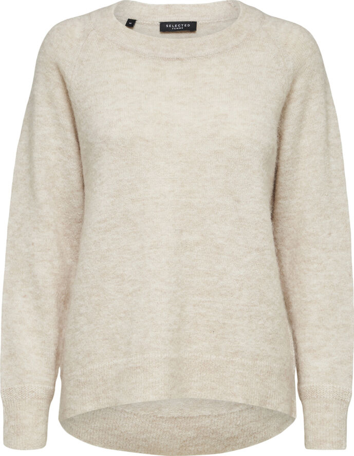 Grijze SELECTED WOMEN Trui SLFLULU LS STRUCTURE KNIT O-NECK Grijze SELECTED WOMEN Trui SLFLULU LS STRUCTURE KNIT O-NECK