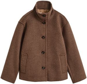 CHECKED WOOL BLEND JACKET