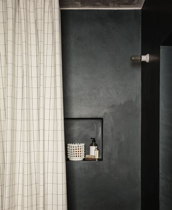 Chambray Shower Curtain - Grid
