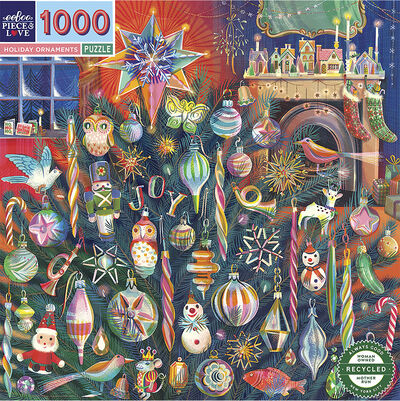 eeBoo - Puslespil 1000 brk - Holiday Ornaments