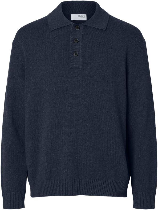 SLHJAKOB LS KNIT RELAXED POLO