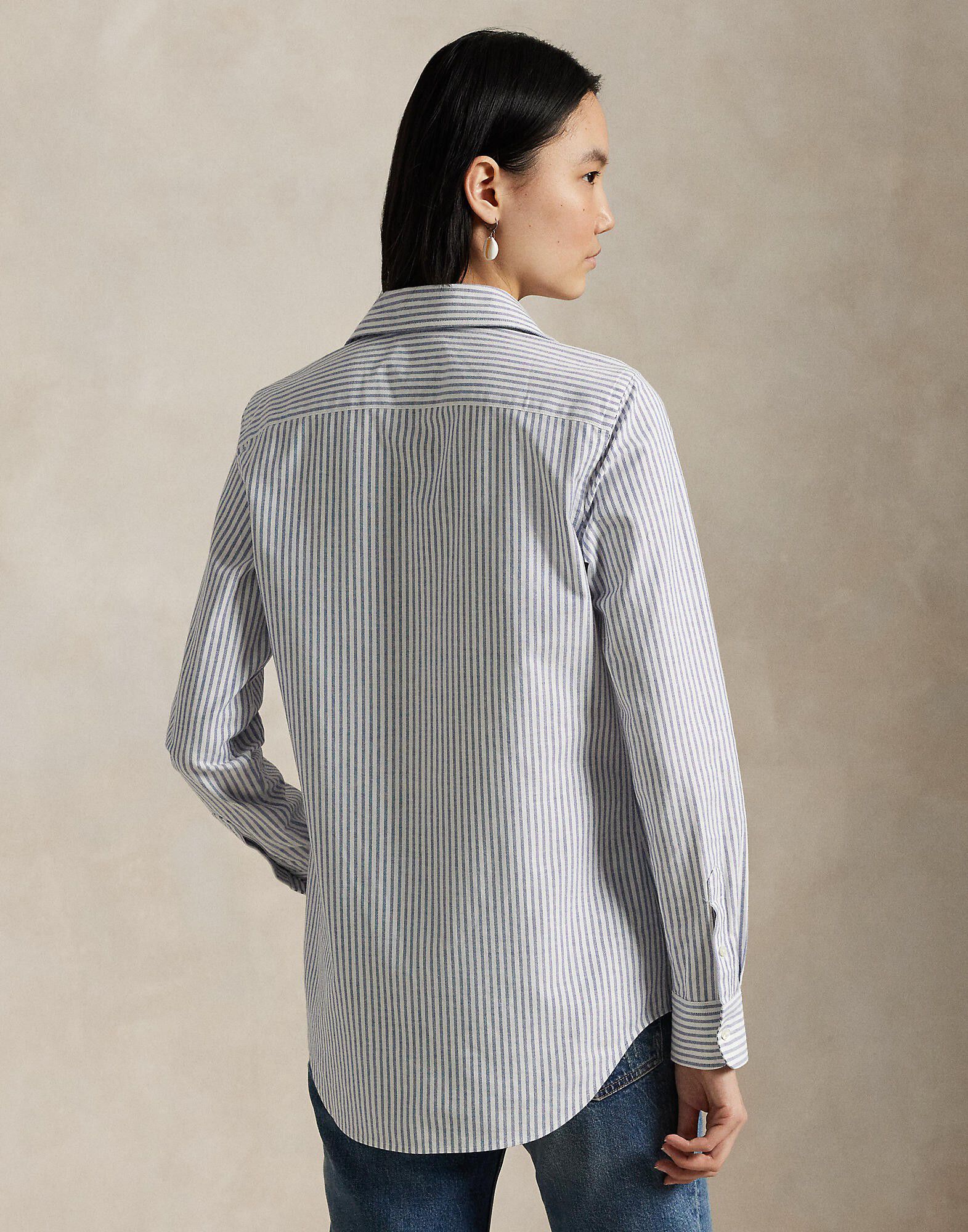 Stretch Slim Fit Striped Oxford Shirt