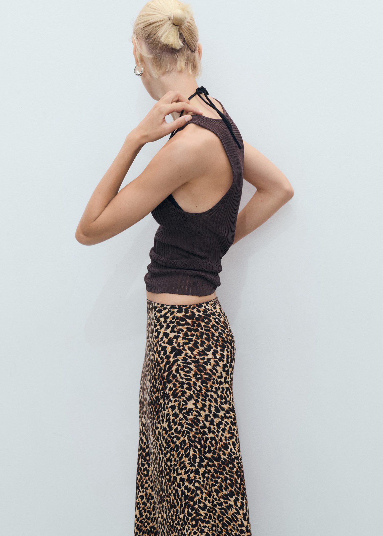 Animal-print midi-skirt