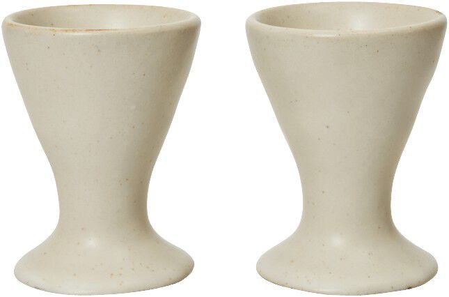 Flow Egg Cups - Set of 2 - Off-white Speckle