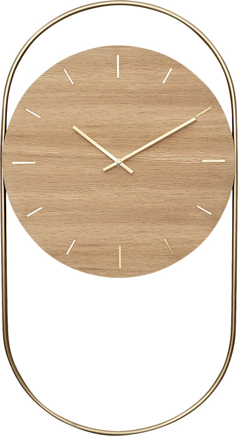 A-Wall Clock - Oak with brass ring