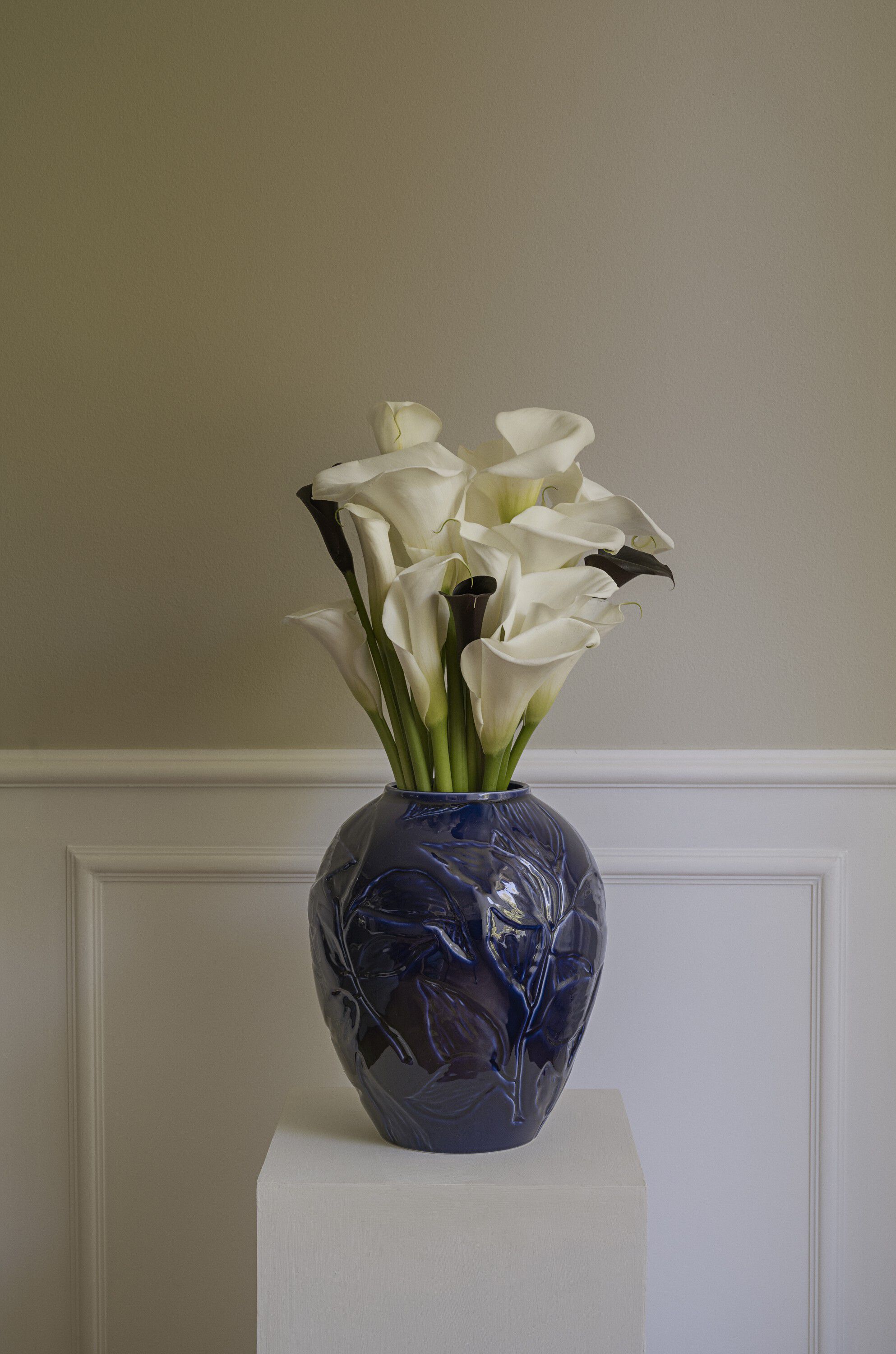 Florita GLAZED Agate Blue, H 30 cm, Vase