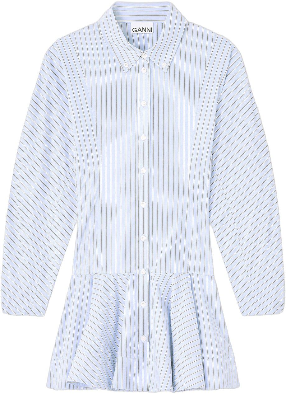 Stripe Cotton Buttoned Mini Dress