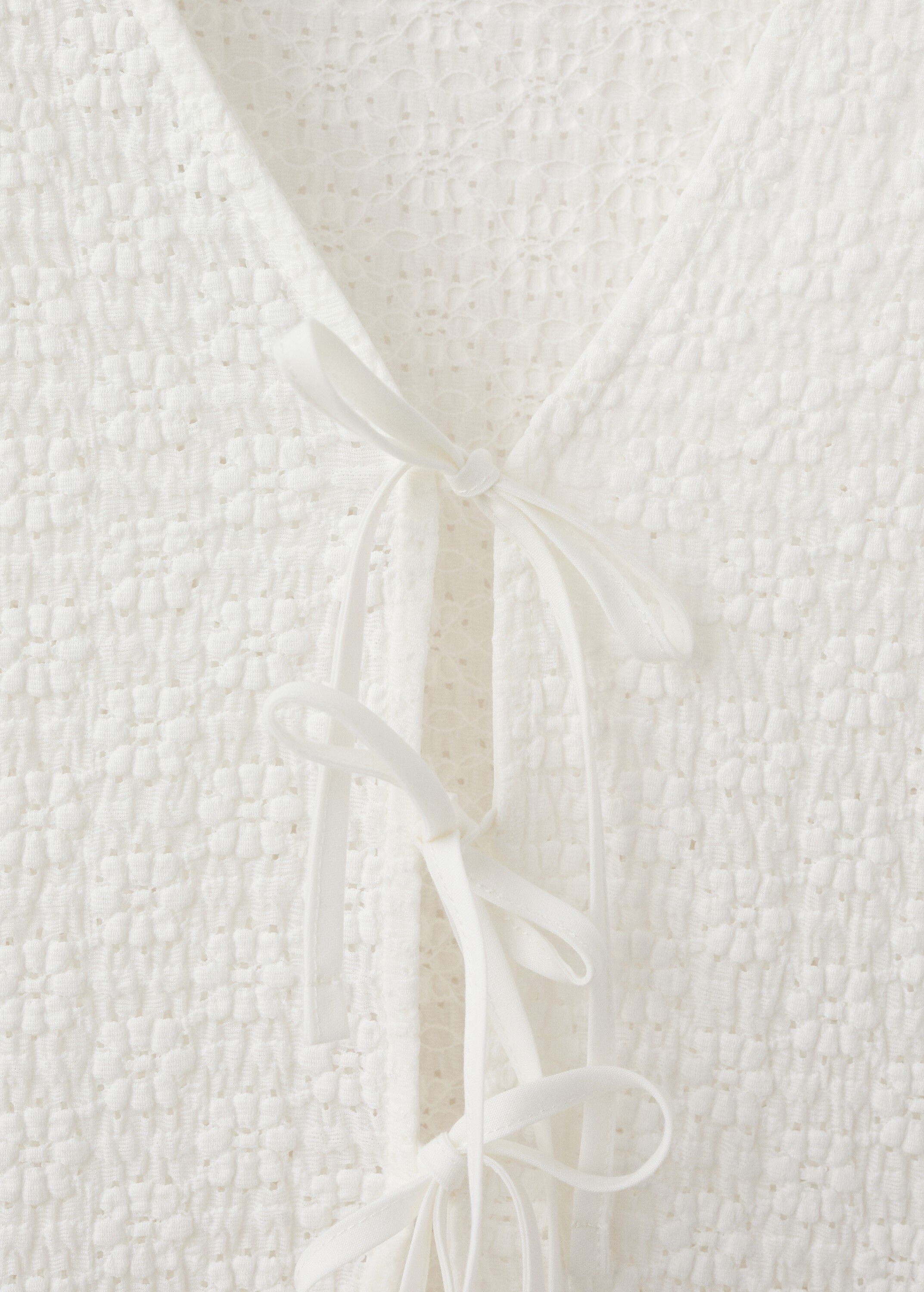 Bows floral embroidery blouse