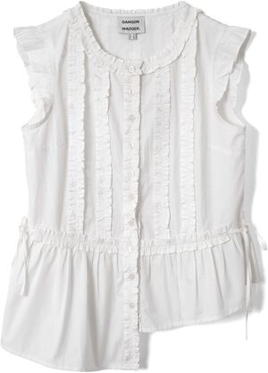 LEIGHTON RUFFLE BLOUSE - WHTIE
