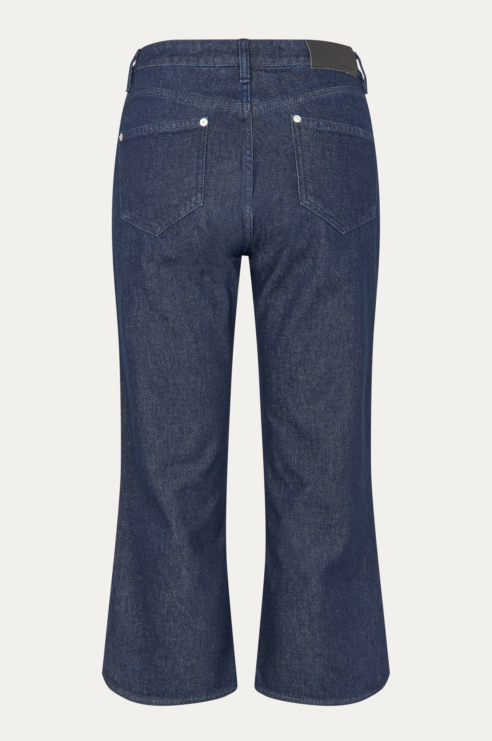 Split denim capri
