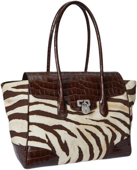 Zebra-Print Canvas Large Tanner Satchel