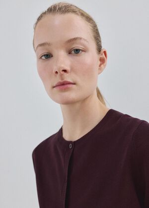 Fine-knit straight-fit cardigan