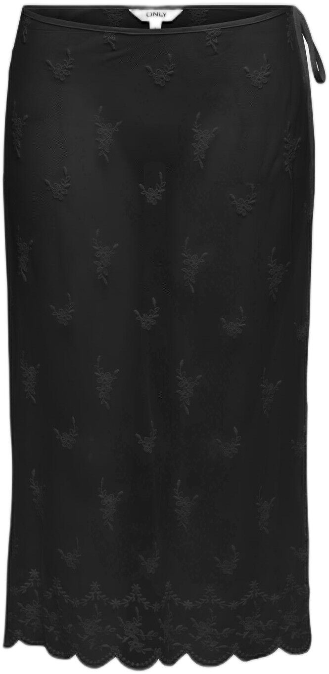 ONLSAFEA MIDI MESH LACE TIE SKIRT W