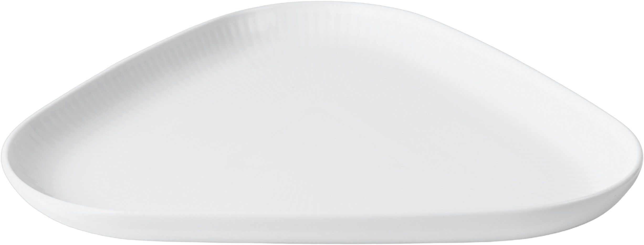 Hvid Riflet fad, 23 cm