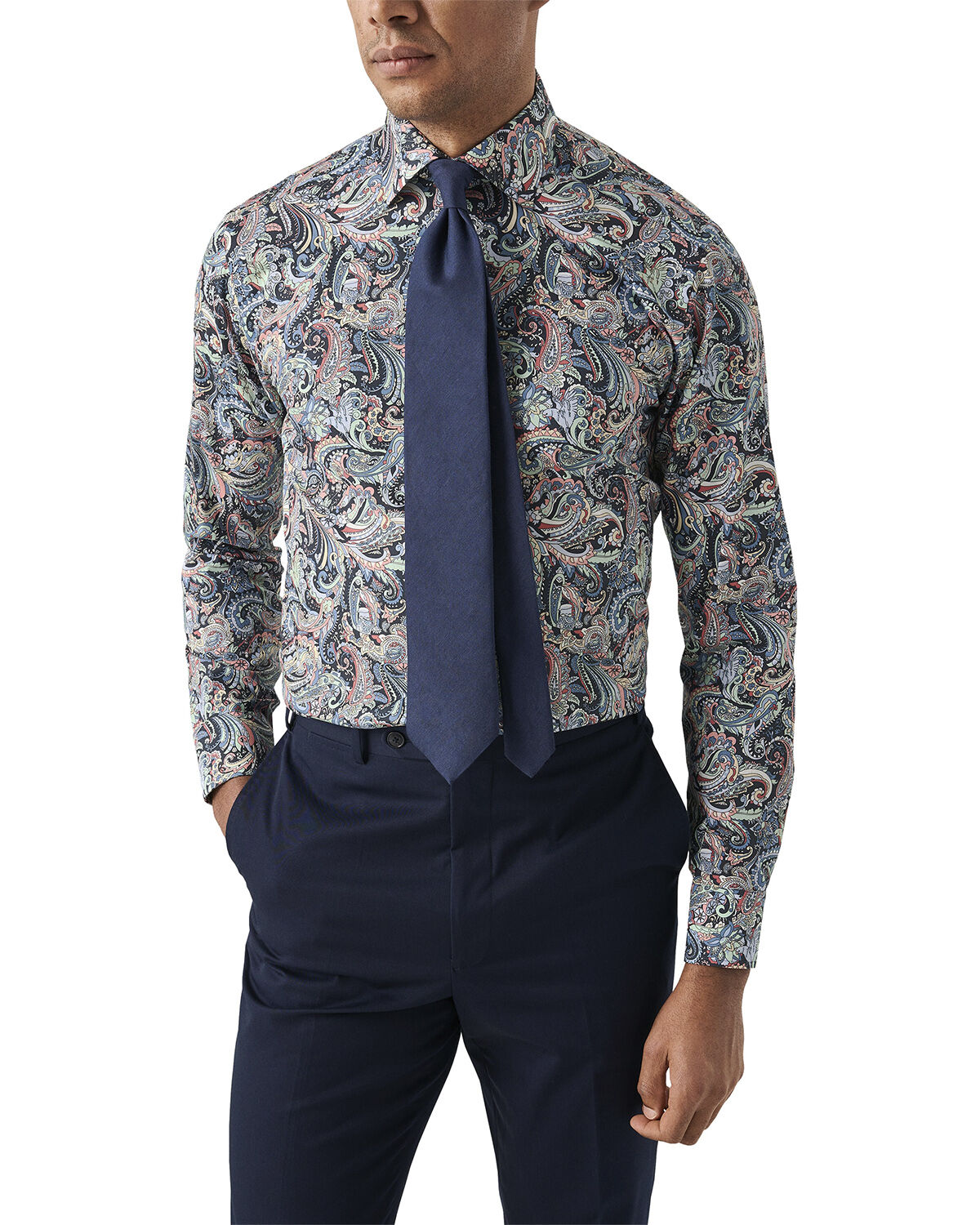 Contemporary Fit Multi Paisley Signature Twill Shirt
