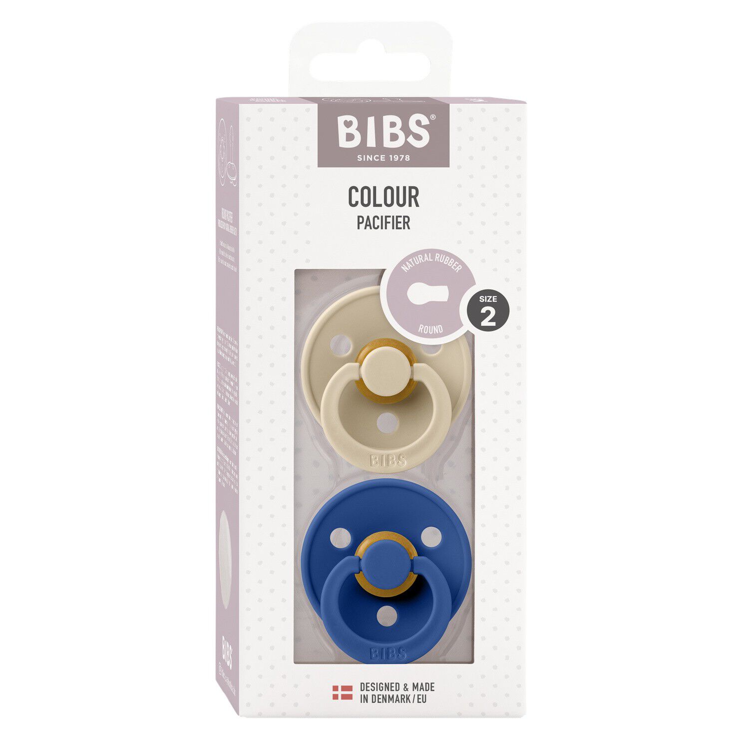 BIBS Colour 2 PACK Latex Size 2 Vanilla/Cornflower