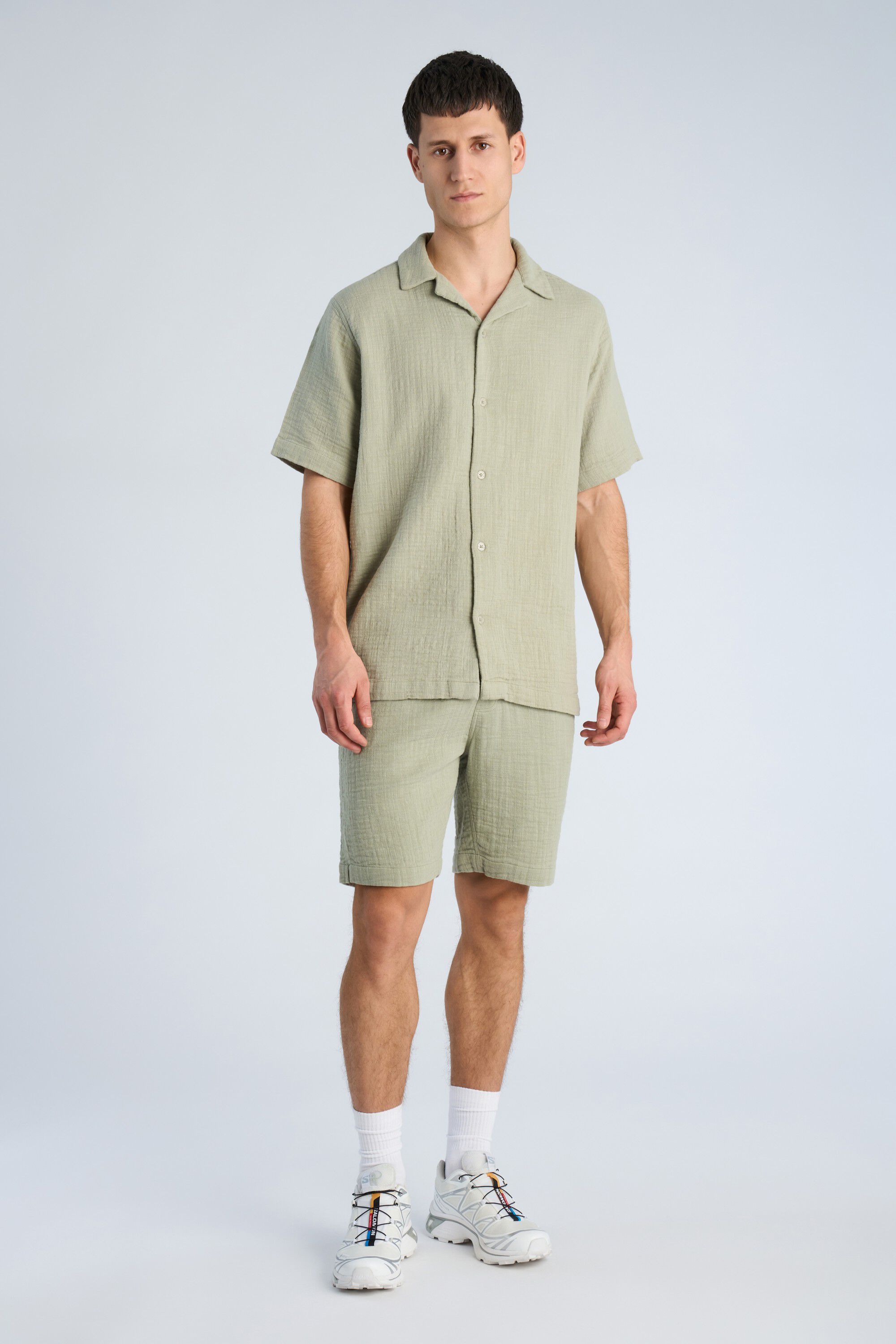 Cotton muslin resort shirt S/S