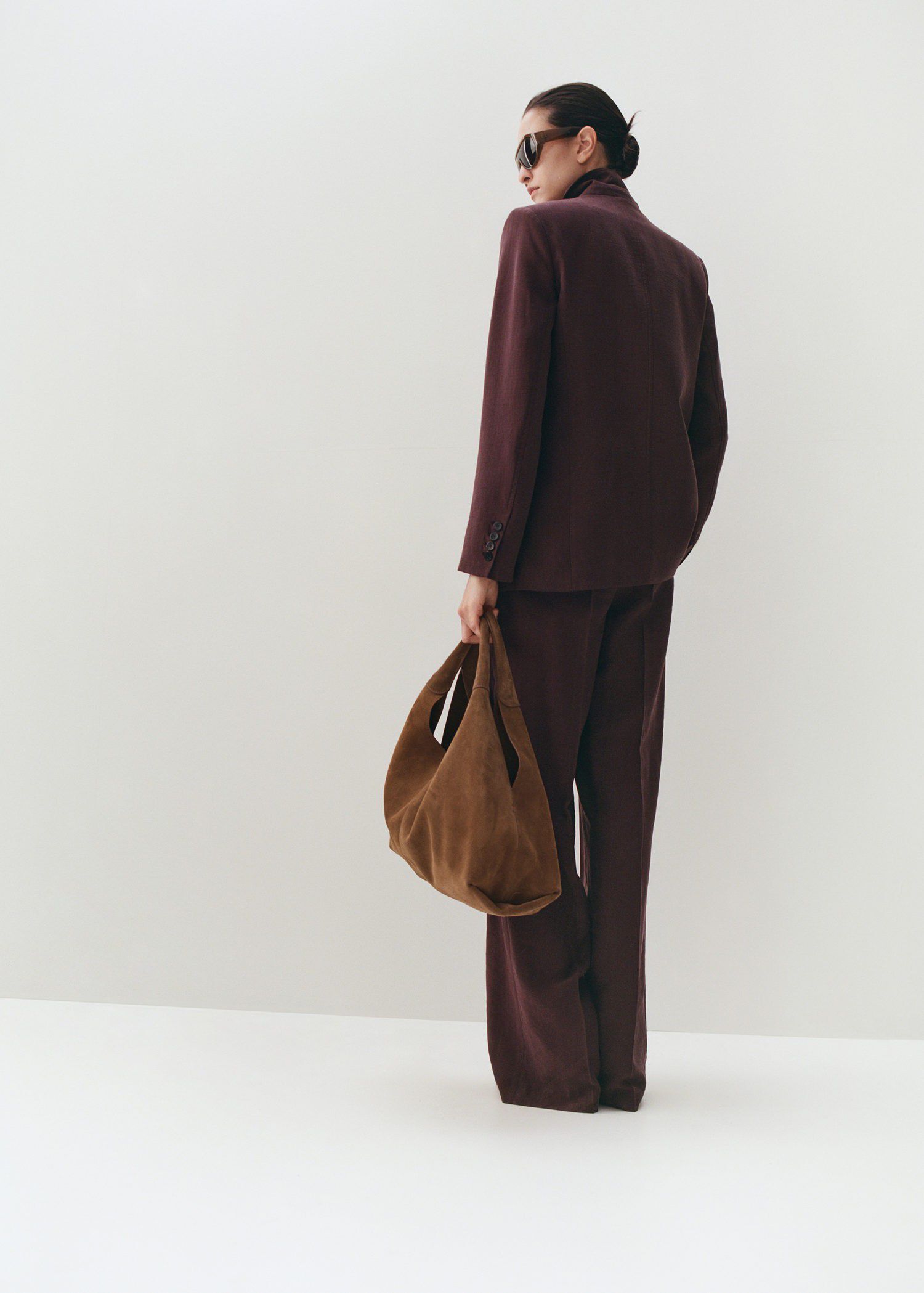 Low-rise lyocell trousers