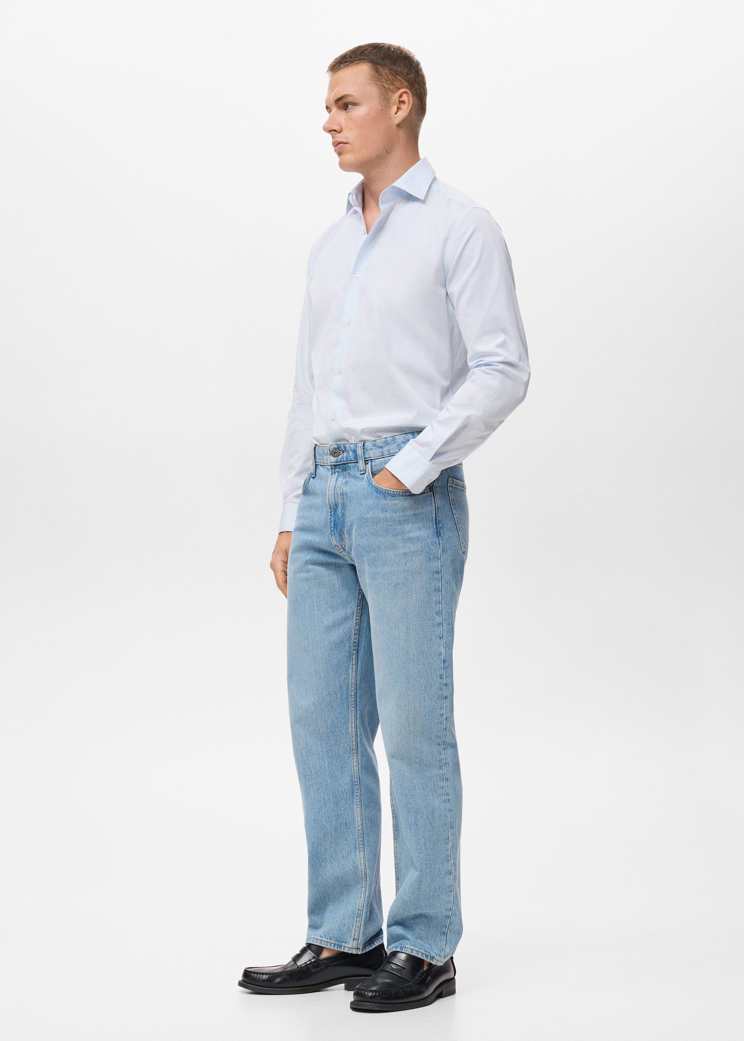 100% cotton striped slim-fit shirt