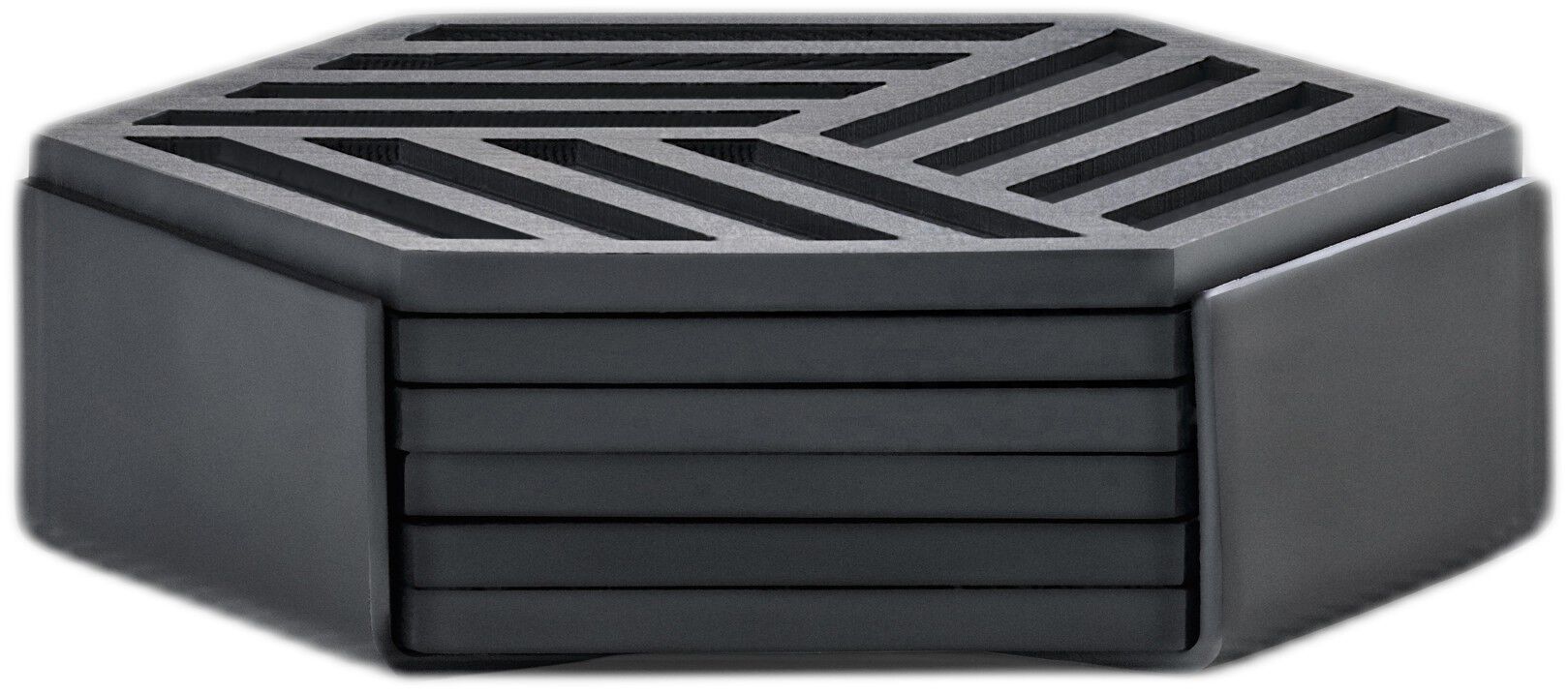Glasbrikker Hexagon 6 stk. Black