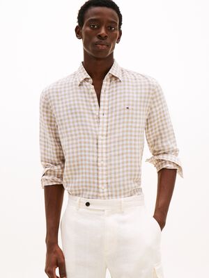 LINEN ESSENTIAL GINGHAM RF SHIRT