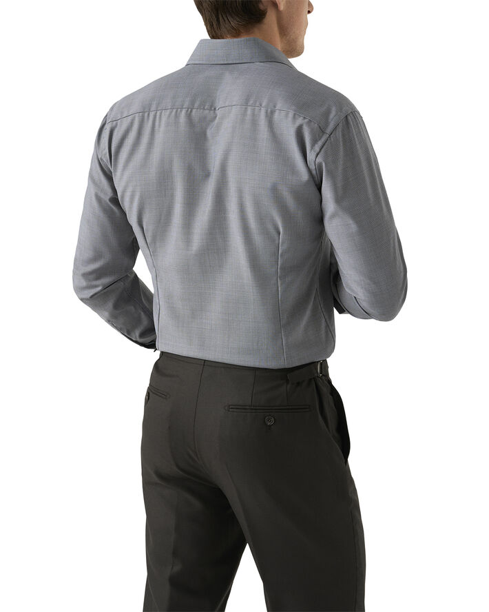 Contemporary Fit Brown Houndstoothmerino Wool Shirt