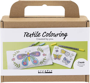 Mini DIY Kit Tekstilfarvelægning, Sommerfugl