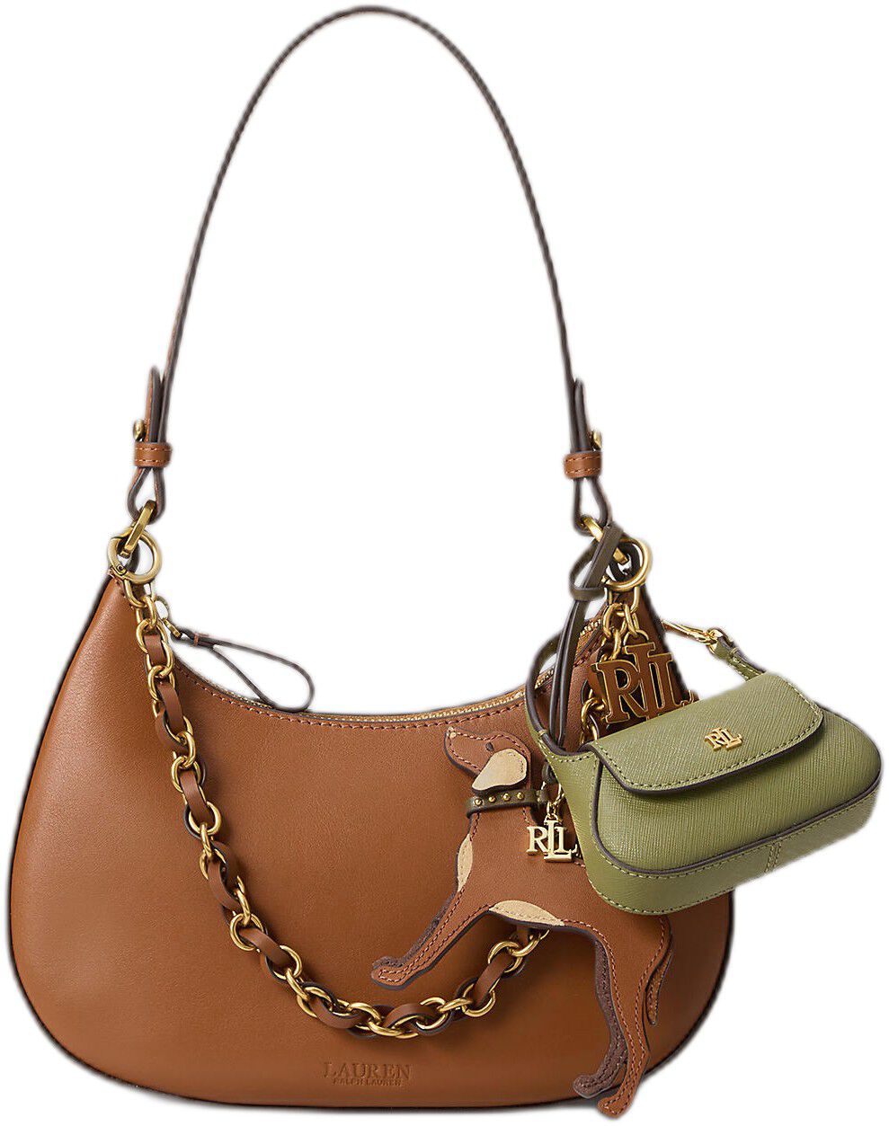 Suede-Trim Leather Vizsla Charm