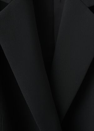 Double-breasted belted suit blazer