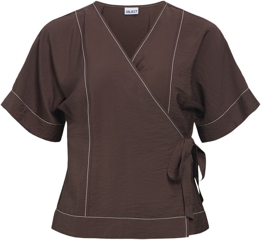 OBJJACIRA S/S RE WRAP TOP E DIV TNE