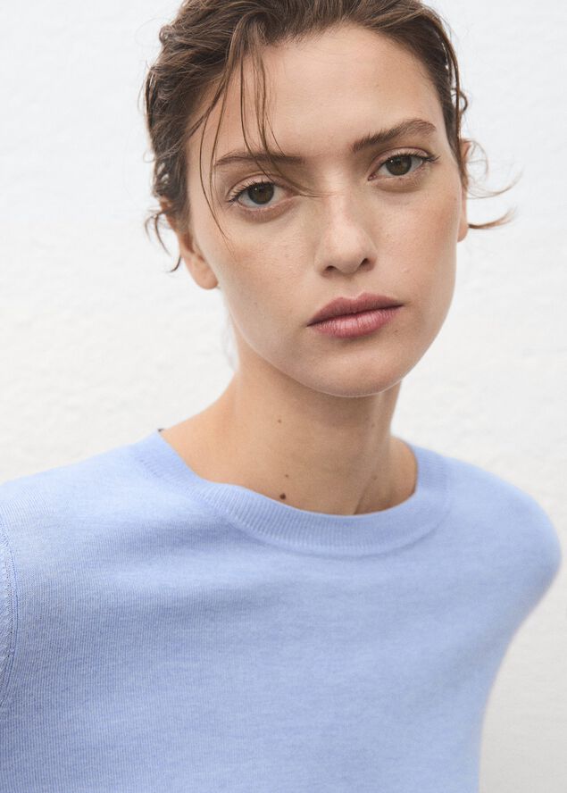 Fine-knit crew-neck sweater