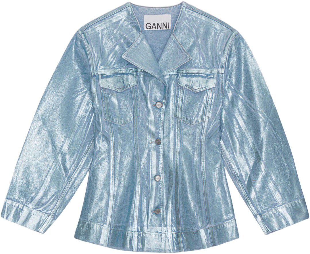 Foil Denim Fitted Blazer