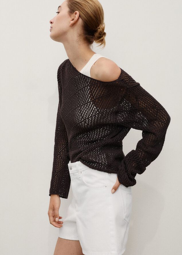 High-rise denim shorts