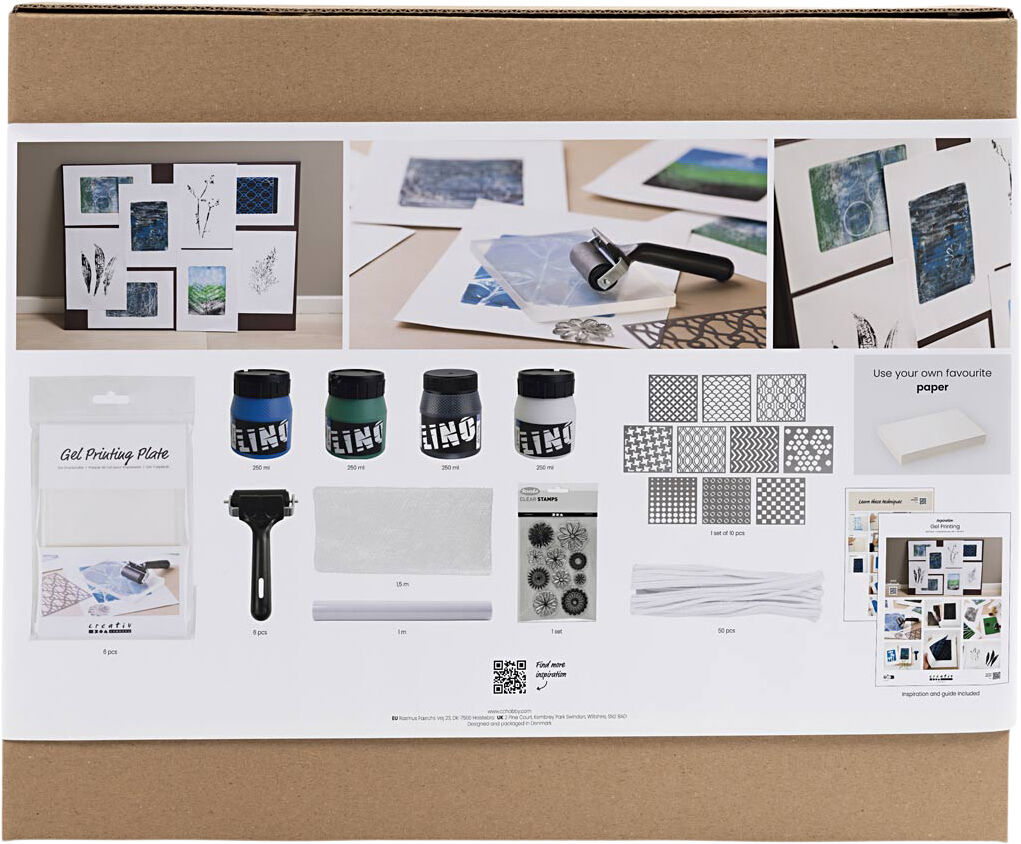 Mega DIY Mix Gel Print, Farvede prints