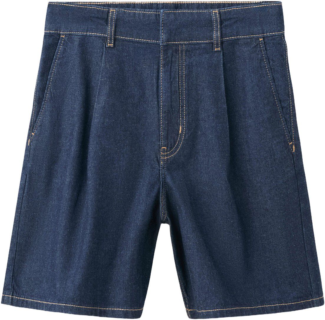 Mid-rise denim bermuda shorts with