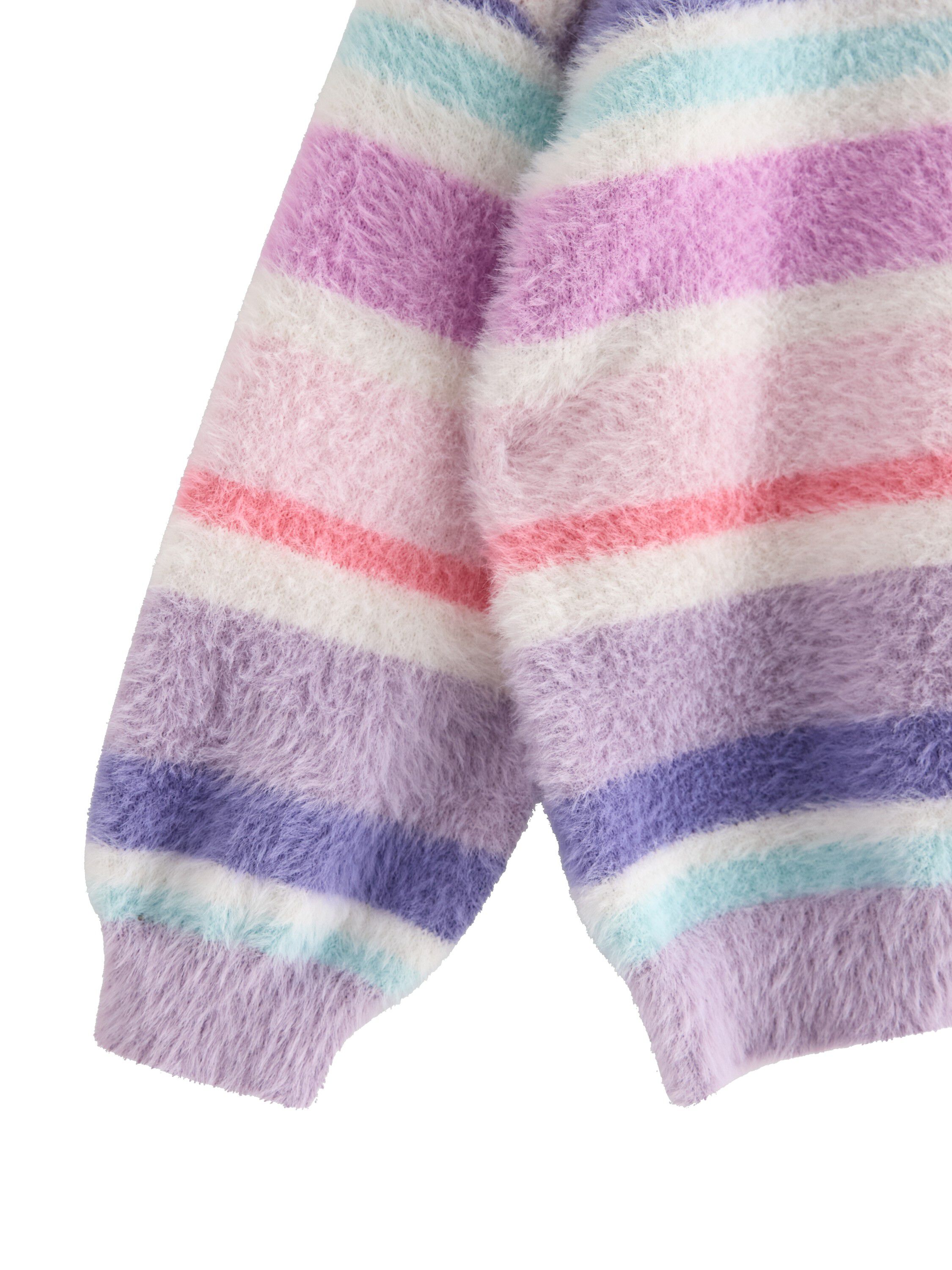 Mjuk l&aring;ng&auml;rmad stickad tr&ouml;ja i fj&auml;d